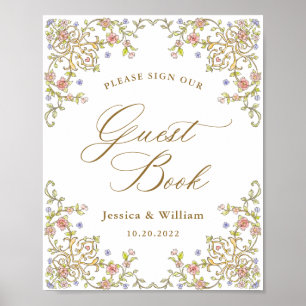 Poster Ornamentado Vitoriano Grace Floral - Sinal de Gues