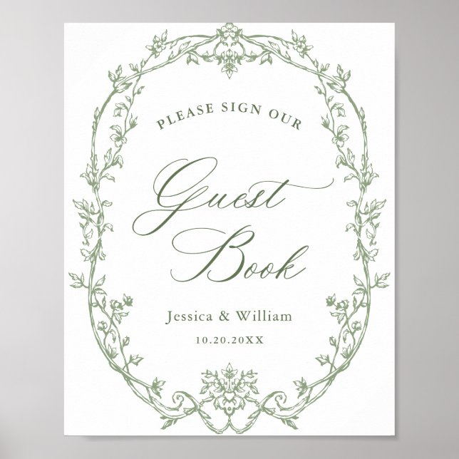 Poster Ornamentado Vitoriano Sage - Sinal de Casamento Ve (Frente)