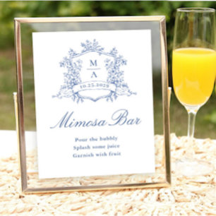 Poster Ornamentado Vitoriano - Sinal de Bar Azul-Dusta Az