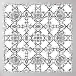 Poster Ornamental Tile Medallion Pattern Coloring Sheet