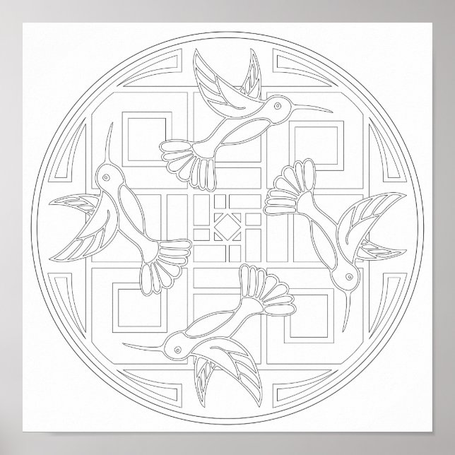 Póster OrnaMENTALs #0021 Hummingbird Colorido seu (Frente)