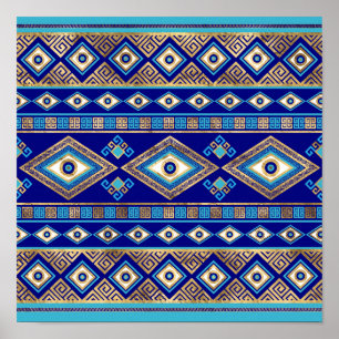 Poster Ornamento-chave grego de Mau e Meander