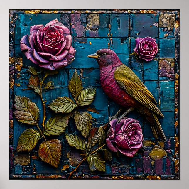 Poster Ornamento de aves (Frente)