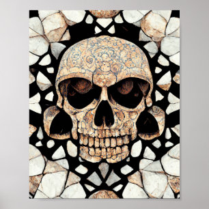 Poster Ornamento Decorativo Tribal Arte craniana maia
