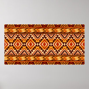 Poster Ornamento étnico. Padrão Navajo sem aparência.