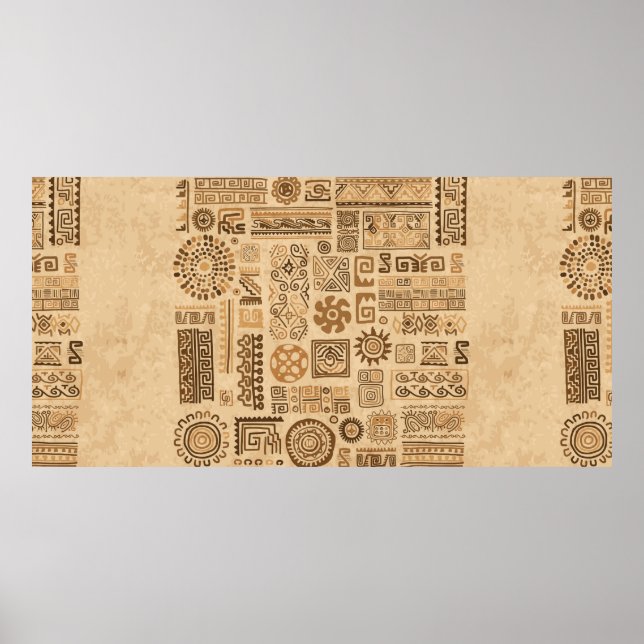 Poster Ornamento feito à mão étnico (Frente)