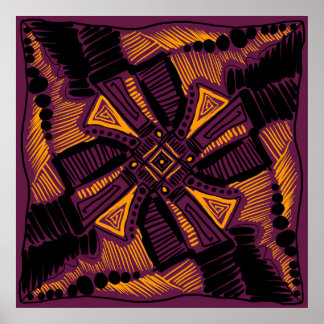 Poster Ornamento quadrado universal brilhante. Linhas, ma