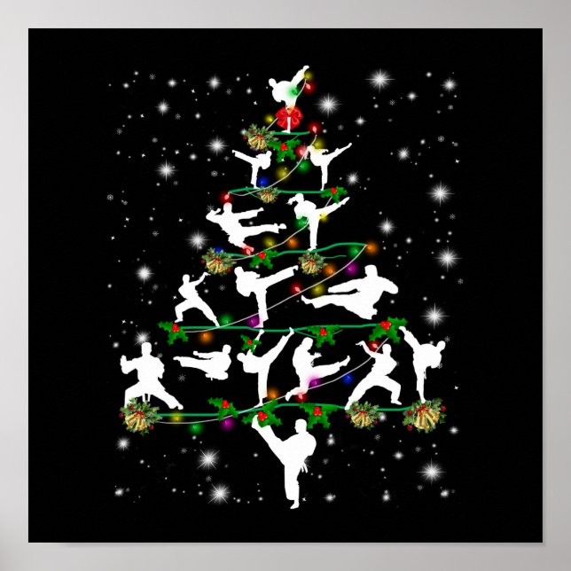 Poster Ornamentos de Árvore de Natal do Karate Decor Pers (Frente)