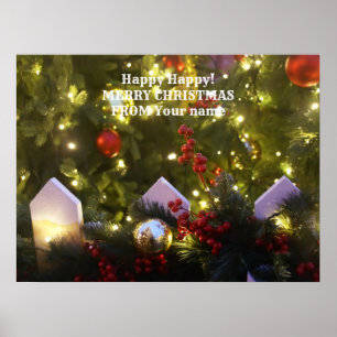 Poster ornamentos de árvores de Natal
