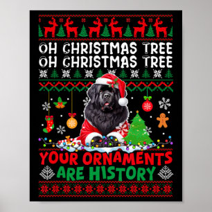 Poster Ornamentos de Árvores do Xmas são Papais noeis do