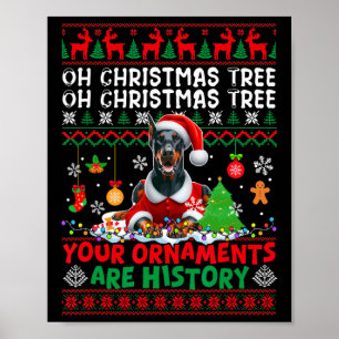 Poster Ornamentos de Árvores do Xmas são Papais noeis Dob