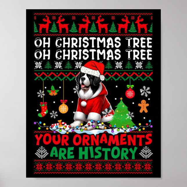 Poster Ornamentos De Árvores Do Xmas São Terra De Papais  (Frente)