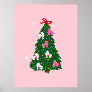 Poster Ornamentos do Skate do cilindro de Natal Férias