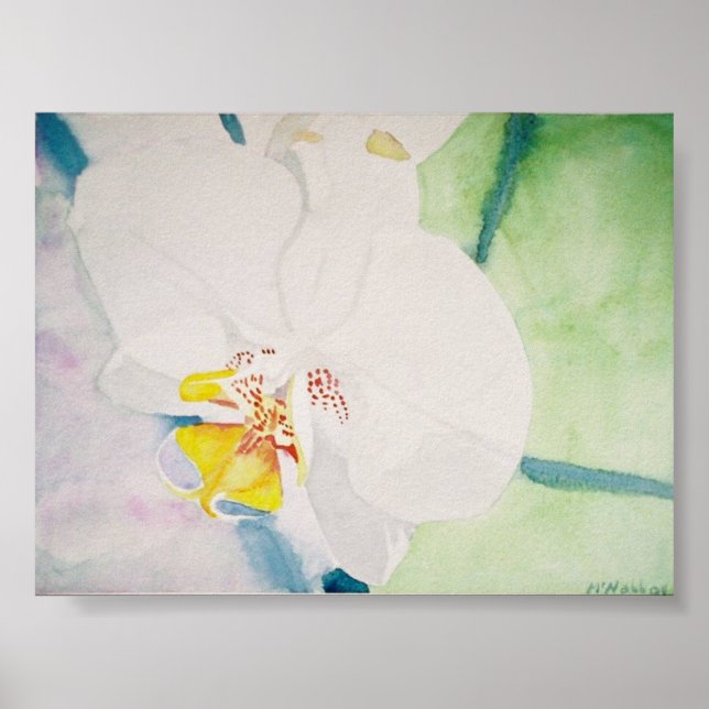 Poster orquídea amarela esmaltada (Frente)