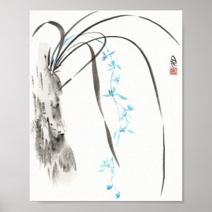 Poster Orquídea Azul no Vento