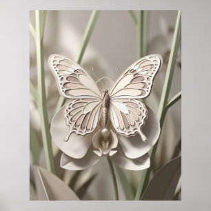 Poster Orquídea Borboleta de Cartolina