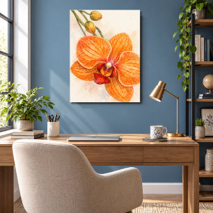 Poster Orquídea Botânica Mariposa de Flor Única
