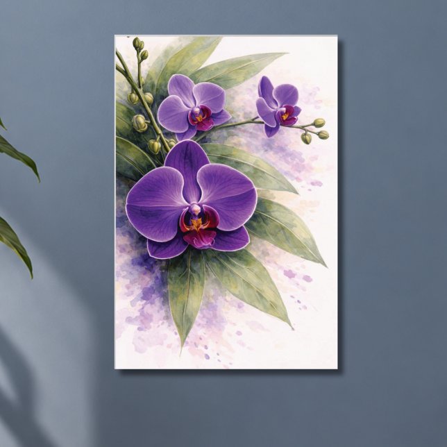 Poster Orquídea Botânica Roxa (Criador carregado)