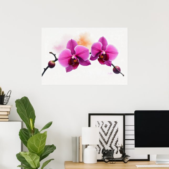 Poster Orquídea Flor de Aurora (Escritório em casa)