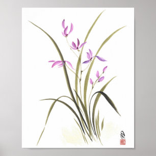 Poster Orquídea Lavanda Serenidade