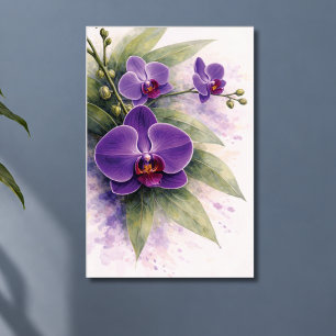 Poster Orquídea Roxa Botânica