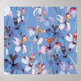 Poster Orquídea Selvagem Elegância: Luxo Aquarela