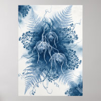 Orquídea Suspensa Azul Samambaia Cianotipia Arte B