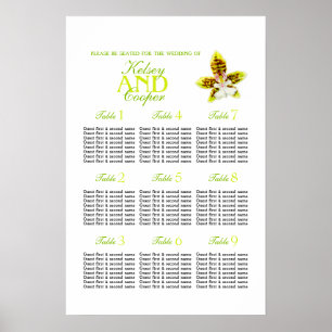 Poster Orquídea verde Mesa de Casamento 1-9