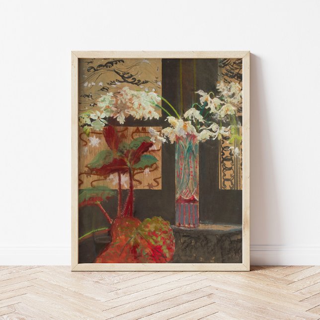 Poster Orquídeas Brancas e um Peão | Leon Wyczółkowski (Criador carregado)