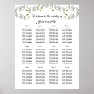 Poster Orquídeas brancas elegantes para assentos