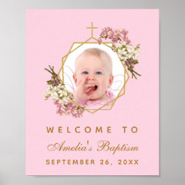 Poster Orquídeas Fotoorquídeas de Batismo Rosa Dourado Si