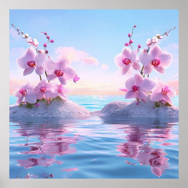 Poster Orquídeas rosa delicadas (Frente)