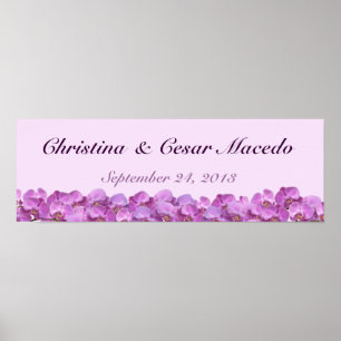 Poster Orquídeas roxas de banner personalizadas de 22,5"x