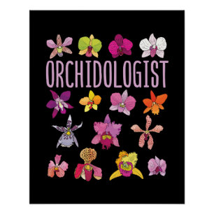 Póster Orquidologista Orquídea Jardinagem Flor