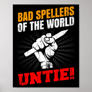 Poster Ortografia Do Mundo Une O Lápis Da Dislexia