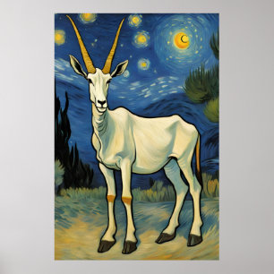 Poster Oryx numa noite estrelada