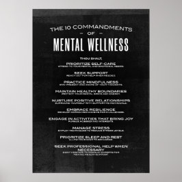 Poster Os 10 Mandamentos do Bem-Estar Mental