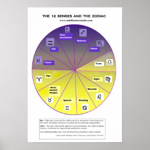 Póster Os 12 sentidos e o zodíaco