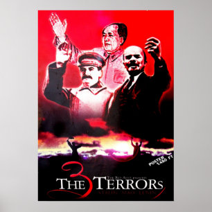Poster Os 3 terrores - Stalin, Mao e Lenin