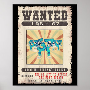 Poster Os 67 Cartazes de Procurado Engraçados Brainrot Pa