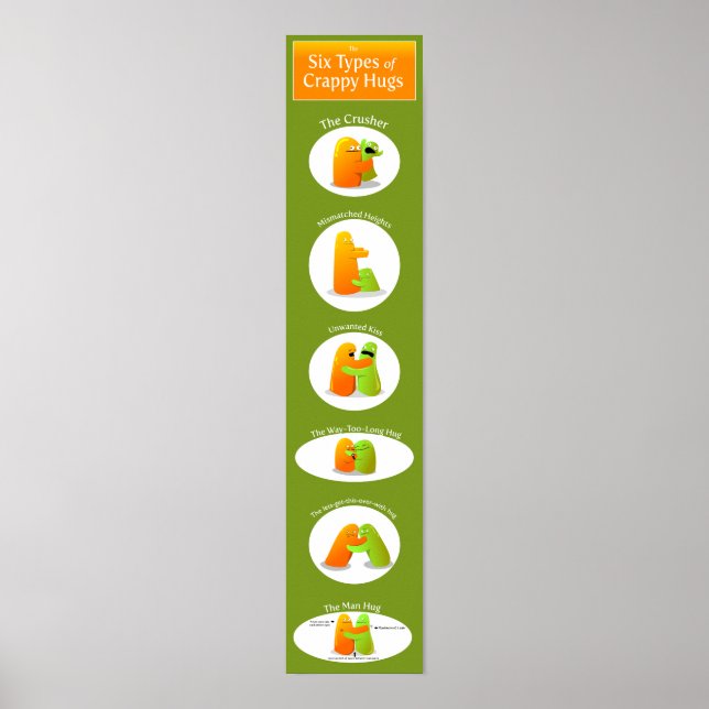 Poster Os 6 tipos de abraços acolchoados (Frente)