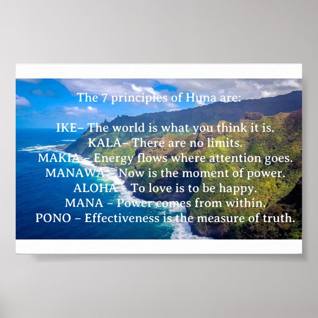 Poster Os 7 Princípios da Huna (Frente)