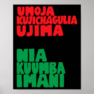 Poster Os 7 Princípios De Nguzo Saba Kwanzaa African Ame