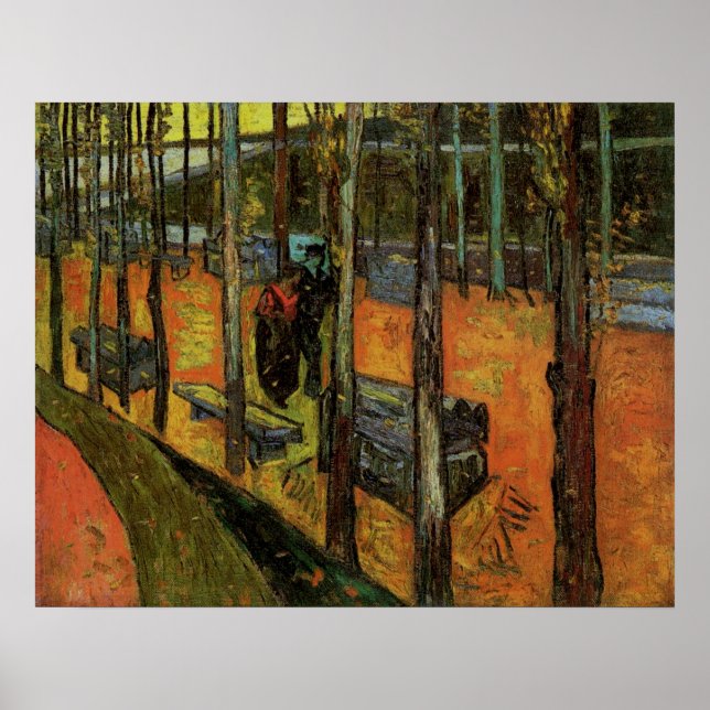 Póster Os Alyscamps (Cemitério) por Vincent van Gogh (Frente)