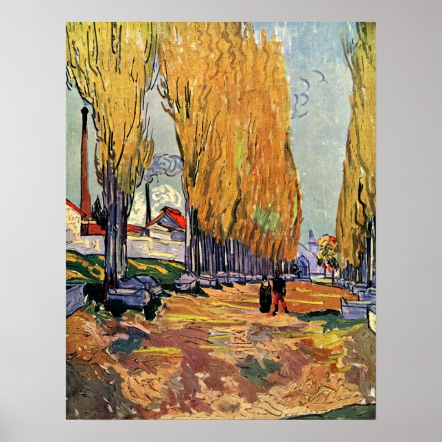 Póster Os Alyscamps (Cemitério) por Vincent van Gogh (Frente)