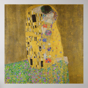 Poster Os Amantes Beijo Abraço por Gustav Klimt