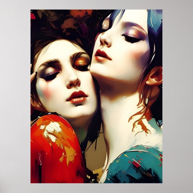 Poster Os amantes se abraçam (Frente)