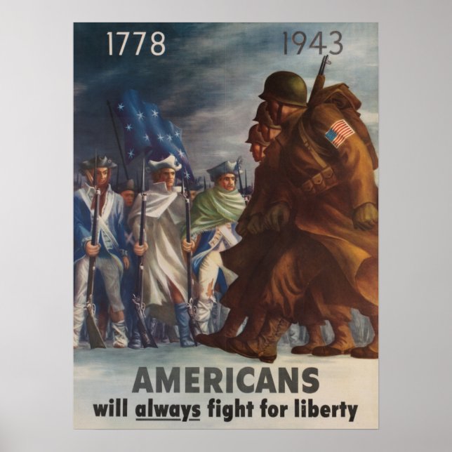 Poster Os americanos lutarão sempre pela liberdade (Frente)