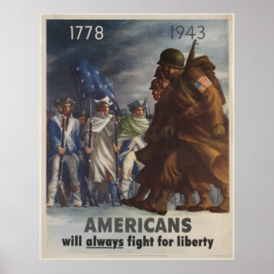 Poster Os americanos lutarão sempre pela liberdade