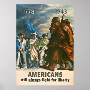Póster Os americanos lutarão sempre pela liberdade - 194